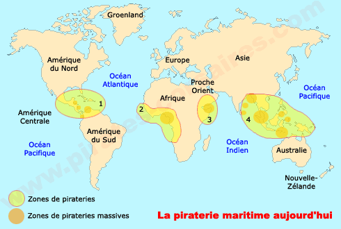 Maritime piracy areas in 2006
