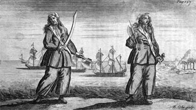 Anne Bonny and Mary Read, female pirates