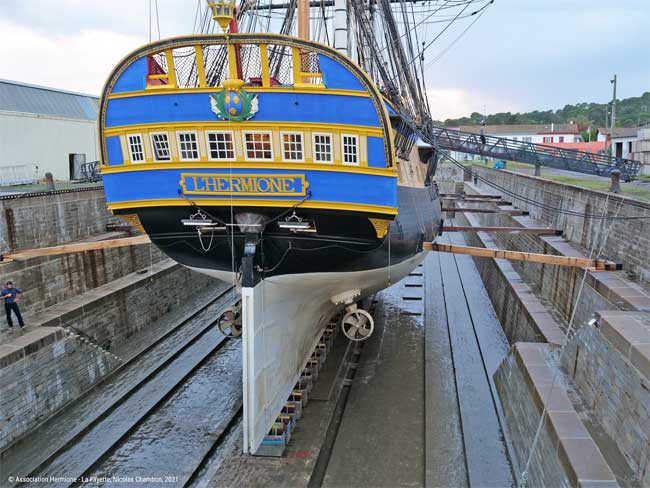 Ship in hull and in refit