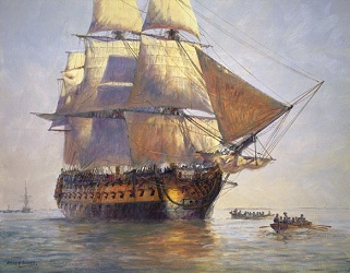 The Queen Anne's Revenge ship of the pirate blackbeard