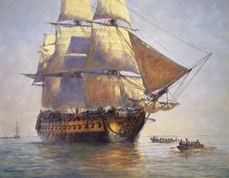 The Queen Anne's Revenge ship of the pirate Blackbeard