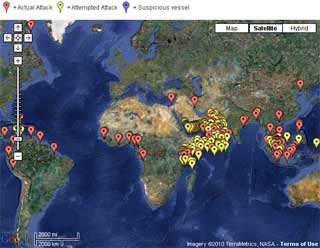 Global maritime piracy in real time