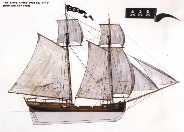 Flying Dragon sloop of the pirate Edmund Condent
