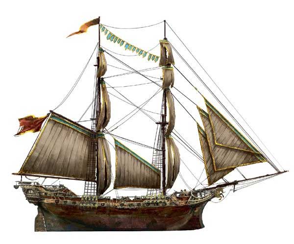 Sloop The Revenge renamed Royal James by the pirate Stede Bonnet